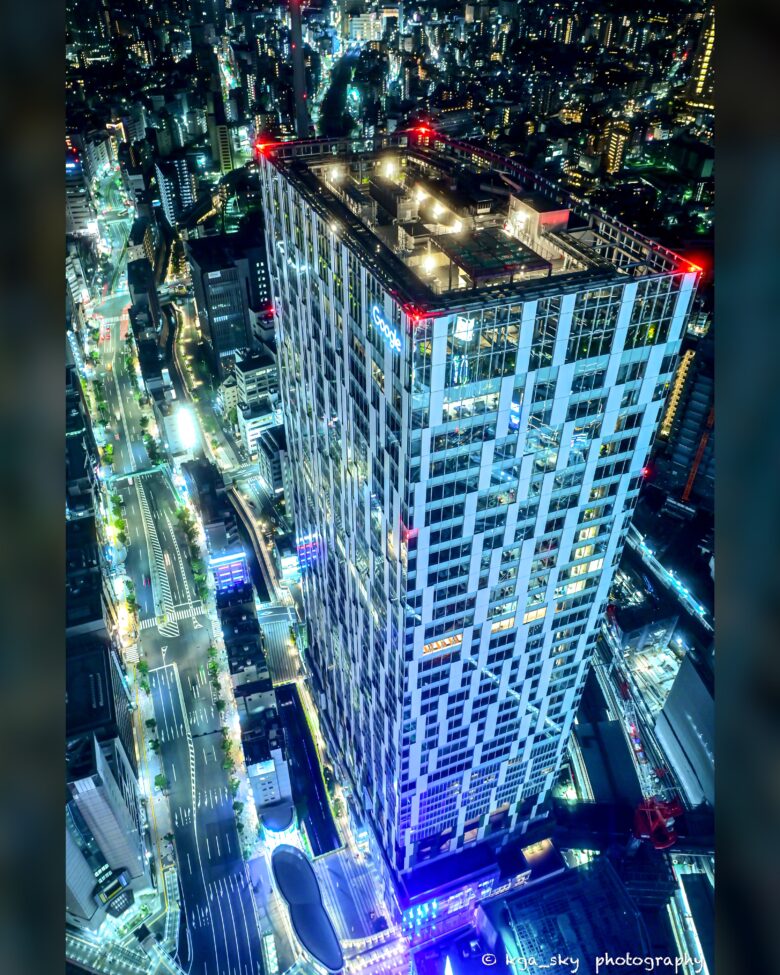 忍者レフをつかってビルの展望室から撮影した東京の夜景
