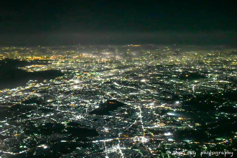 機内から撮った東京の夜景