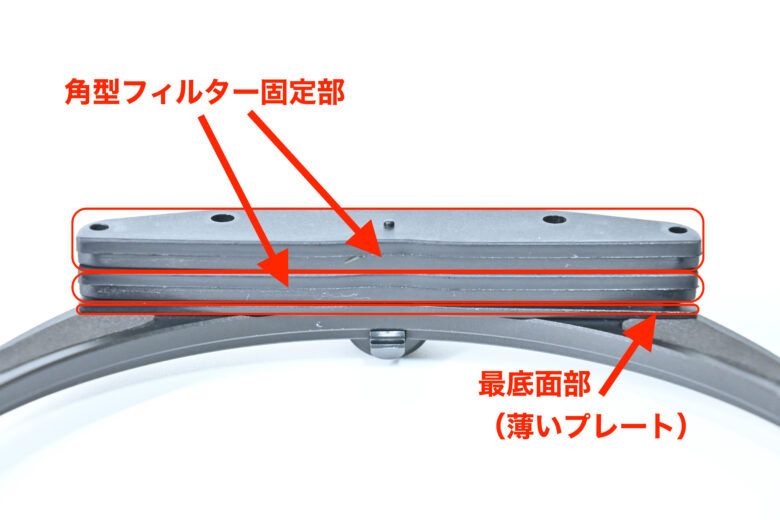 角型フィルターを2枚装着できるようにスロットを2つにした場合