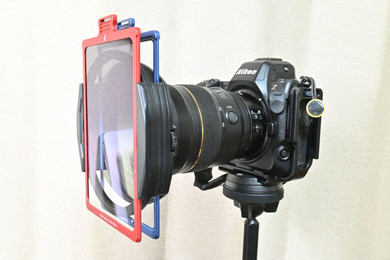 スイッチホルダーに角型フィルターを装着したところ