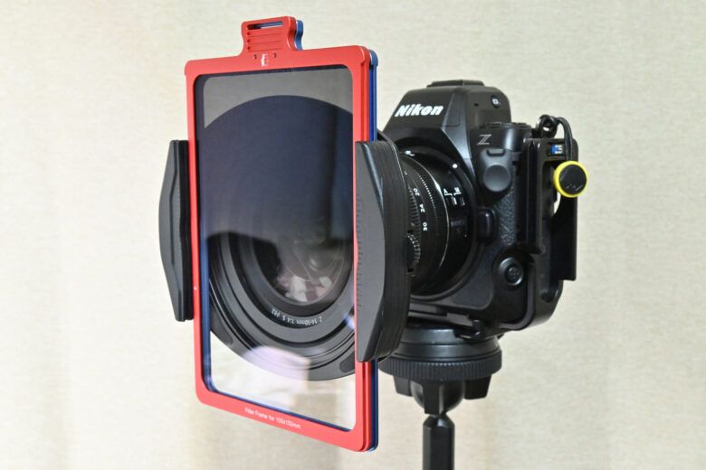 角型フィルターを2枚装着したところ